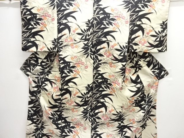 草花模様小紋着物